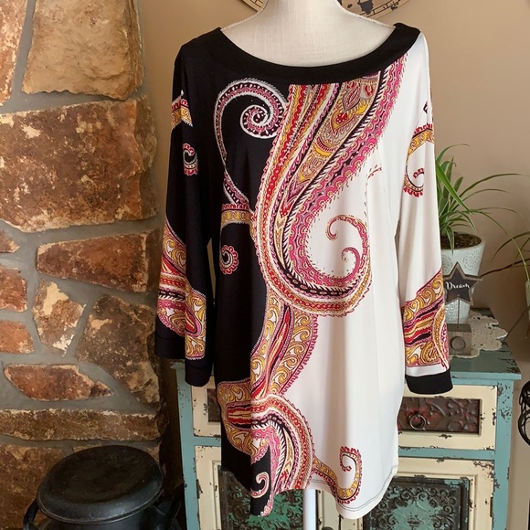 JM Collection Tops - JM Collection Paisley Tunic Top Size XL